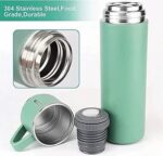 Travel Flask With 3Cup Color Green