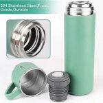Travel Flask With 3Cup Color Green