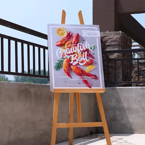 Wooden Easel Stand with Customised Sunboard Print