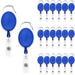 Giftinx Oval Shape Retractable YoYo Clip for Id Card Holder with Metal Stainless Steel Frame Key Chain (Set of 2, Black) - Image 2