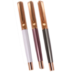 Half Copper Color Roller Ball Pen in White, Rosewood and Grey Color- For Office, College, Personal Use - BG-JA1106RPC - Image 4