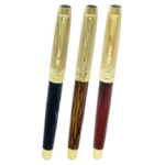 Blue, Marron and Coffee Color Roller Ball Pen with Golden Clip - For Office, College, Personal Use - BG-JA201RPC - Image 6