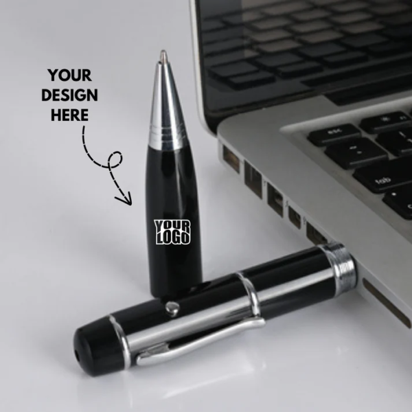 Personalized Laser Engraved Black Pen Shape Pendrive USB for Promotions, Giveaway, Corporate, and Personal Gifting BG-PD02PEN