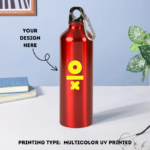 Aluminium Water Bottle Multicolor UV Printed - 750ml - For Return Gift, Corporate Gifting, Office or Personal Use BG-PCH140