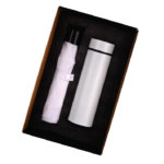 White 2in1 Umbrella and Bottle Gift Set - For Corporate Gifting, Employee Joining Kit, Dealer or Customer Monsoon Gifting BG-HK37244