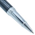 Executive Black Color Roller Ball Pen with Silver Clip - For Office, College, Personal Use - BG-JA679RPBKSC - Image 2