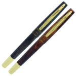 Dark Blue & Marron Color Roller Ball Pen with Golden Clip - For Office, College, Personal Use - BG-JA8050RPC - Image 2