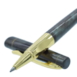 Dark Blue & Marron Color Roller Ball Pen with Golden Clip - For Office, College, Personal Use - BG-JA8050RPC - Image 4