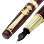 Marron Color Fountain Pen with Golden Clip - Perfect for Gifting, Luxurious Pen for Writers - BG-JA8058FPC - Image 2