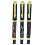Designer Black Color Roller Ball Pen with Golden Clip - For Office, College, Personal Use - BG-JA891RPC - Image 4