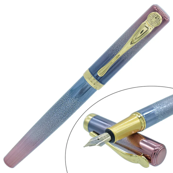 Multi Color Fountain Pen with Golden Clip - Perfect for Gifting, Luxurious Pen for Writers - BG-JA8061FPC