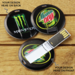 Fully Both Side Personalized Round Shape Card USB Pendrive for Promotions, Giveaway, Corporate, and Personal Gifting BG-HKCS003