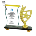 Personalized Starfish Crystal Award Trophy - For Employee Recognition, Corporate Gifting, Award Shows, Sports Event, Competition, Students Reward - BG-MA495