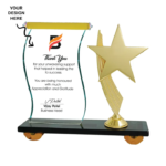 Personalized Starfish Crystal Award Trophy - For Employee Recognition, Corporate Gifting, Award Shows, Sports Event, Competition, Students Reward - BG-MA496