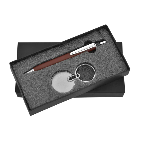 Pen and Keychain 2in1 Combo Gift Set - For Employee Joining Kit, Corporate, Client or Dealer Gifting, Promotional Freebie BG-JKSR101