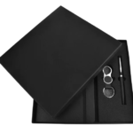Black Notebook Diary, Keychain, and Pen 3in1 Combo Gift Set - For Employee Joining Kit, Corporate, Client or Dealer Gifting, Events Promotional Freebie BG-JKSR158