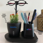 Personalized Multifunctional Desk Organizer, Pen, Glass, Keychain, and Stationery Holder cum Self-Watering Planter - For Corporate Gifting, Birthday Gift, Return Gift, Thoughtful Gifting BG-XT53