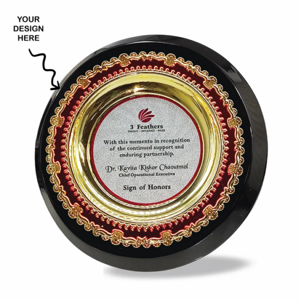 Personalized Round Metal Plate Memento 6" - For Employee Reward and Recognition, Corporate Gifting, Award Shows, Sports Event, Competition, Students Reward - BG-MA10656