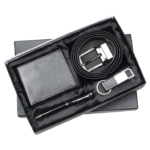 Wallet, Belt, Keychain and Pen 4in1 Combo Gift Set - For Employee Joining Kit, Corporate, Client or Dealer Gifting, Promotional Freebie BG-JKSR137