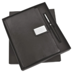 Black Notebook Diary and Pen 2in1 Combo Gift Set - For Employee Joining Kit, Corporate, Client or Dealer Gifting, Events Promotional Freebie BG-JKSR145