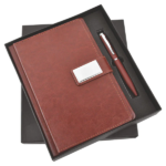 Brown Notebook Diary and Pen 2in1 Combo Gift Set - For Employee Joining Kit, Corporate, Client or Dealer Gifting, Events Promotional Freebie BG-JKSR146