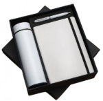 White 3in1 Combo Gift Set Notebook Diary, Round Pen, and Bottle - For Employee Joining Kit, Corporate, Client or Dealer Gifting BG-JKSR182 - Image 7