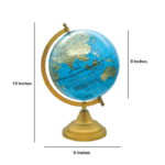 Golden Base 8 Inch Blue World Globe Table Top - For Shops, Schools, Corporates, Office Use, Corporate Gifting BG-JAWGDB8IN