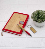 Wooden Gift Set 3in1 Notebook Diary, Keychain, and Pen - For Employee Joining Kit, Corporate, Client or Dealer Gifting BG-PCH960 - Image 4