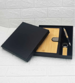 Wooden Gift Set 3in1 Notebook Diary, Keychain, and Pen - For Employee Joining Kit, Corporate, Client or Dealer Gifting BG-PCH960 - Image 3