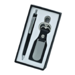 Black 2in1 Pen and Keychain Gift Set - For Employee Joining Kit, Corporate, Client or Dealer Gifting BG-JASET9418BK