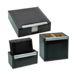 Black 3in1 Coaster, Memo Holder, and Pen Holder Gift Set - For Employee Joining Kit, Corporate, Client or Dealer Gifting BG-JASET65BK - Image 3