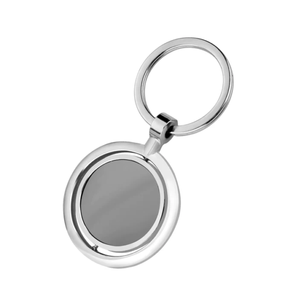 Rotating Steel Finish Metal Keychain - For Employee, Client, Dealer, or Corporate Gifting, Events Promotional Freebie BG-JKC12