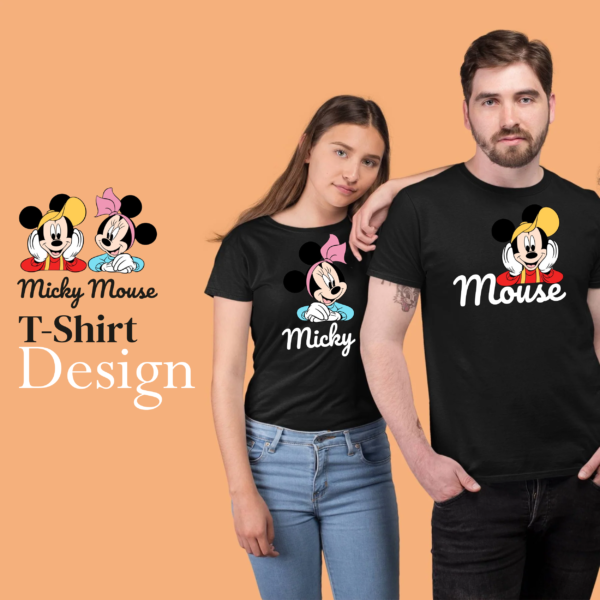 "MICKY MOUSE" Personalized T-Shirt for Couples - MGBIO-RN (46)
