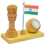 Ashoka Pillar with Clock and Indian Flag Table Top - For Corporate Gifting, Return Gift, Office, School, College Use, Independence Day, Republic Day Gift Item bg-JAPACW00 - Image 4