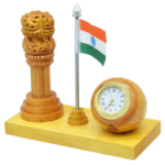 Ashoka Pillar with Clock and Indian Flag Table Top - For Corporate Gifting, Return Gift, Office, School, College Use, Independence Day, Republic Day Gift Item bg-JAPACW00 - Image 3