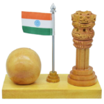 Ashoka Pillar with Clock and Indian Flag Table Top - For Corporate Gifting, Return Gift, Office, School, College Use, Independence Day, Republic Day Gift Item bg-JAPACW00 - Image 2