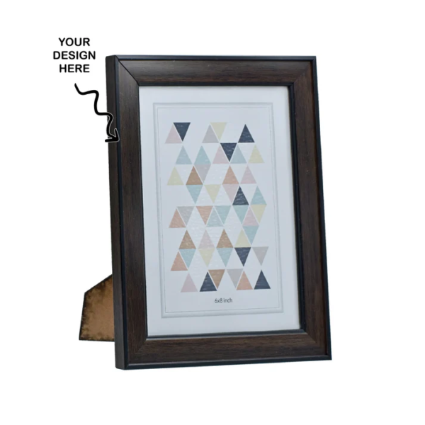 Personalized 6*8 Inches Dark Brown Photo Memoir cum Certificate Frame - For Corporate Gifting, Employee Appreciation, Office Desk, Farewell Gifts - BG-JAPFM6X8-2