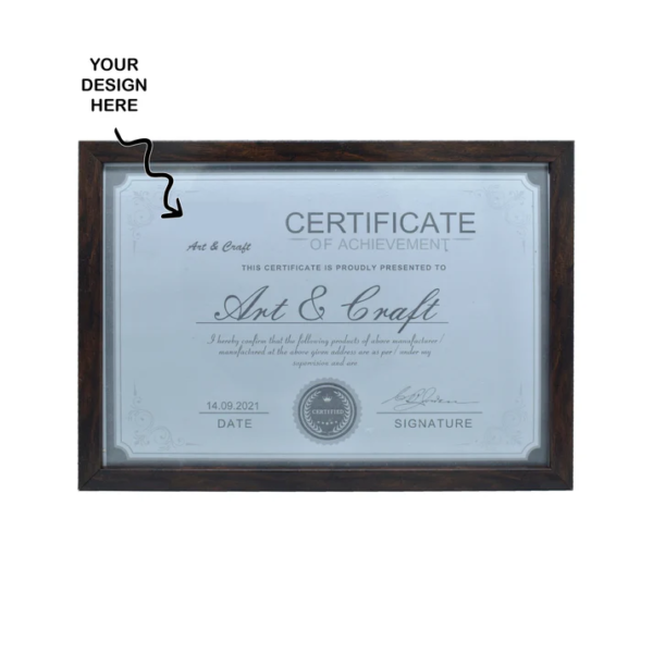 Moulding Brown Photo Memoir cum Certificate Frame - For Corporate Gifting, Employee Appreciation, Office Desk, Farewell Gifts - BG-JAPFMA3BN