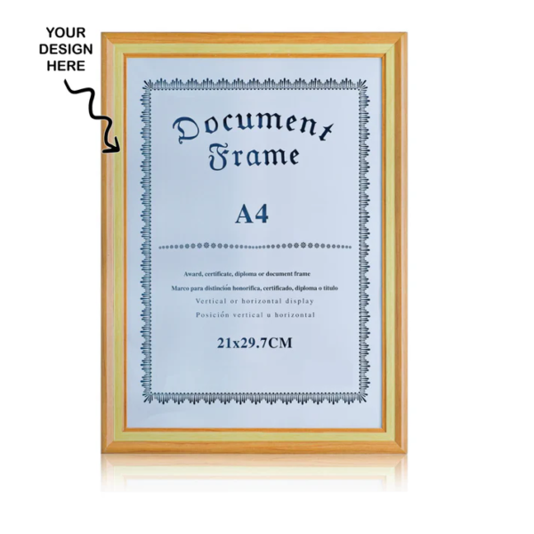 Personalized A4 Photo Memoir, Document, cum Certificate Frame - For Corporate Gifting, Employee Appreciation, Office Desk, Farewell Gifts -BG-JAPS8910A4