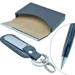 Black 3in1 Pen, Cardholder, and Keychain Gift Set - For Employee Joining Kit, Corporate, Client or Dealer Gifting BG-JASET1438BK - Image 2
