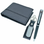 Black 3in1 Pen, Wallet, and Keychain Gift Set - For Employee Joining Kit, Corporate, Client or Dealer Gifting BG-JASET9408BK - Image 4