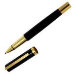 Golden and Black Color Roller Ball Pen with Golden Clip - For Office, College, Personal Use - BG-JAY02RPBKGC