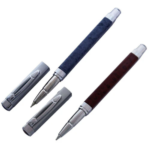 Grey & Marron Color Roller Ball Pen with Silver Clip - For Office, College, Personal Use - BG-JA63RP - Image 2