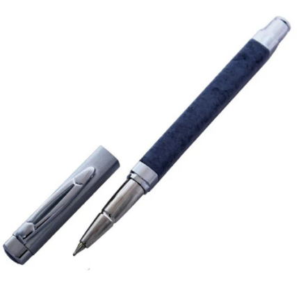 Grey & Marron Color Roller Ball Pen with Silver Clip - For Office, College, Personal Use - BG-JA63RP