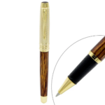 Blue, Marron and Coffee Color Roller Ball Pen with Golden Clip - For Office, College, Personal Use - BG-JA201RPC - Image 3