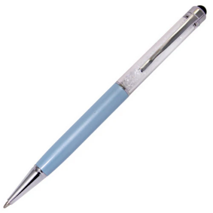 Sky Blue Color Ball Pen with Diamond - For Office, College, Personal Use - BG-JA129-2