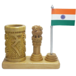 Rupee Design Pen Stand with Ashoka Pillar and Indian Flag Table Top - For Corporate Gifting, Office, School, College Use, Independence Day, Republic Day Gift Item BG-JAWTTP00 - Image 2