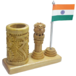 Rupee Design Pen Stand with Ashoka Pillar and Indian Flag Table Top - For Corporate Gifting, Office, School, College Use, Independence Day, Republic Day Gift Item BG-JAWTTP00 - Image 4