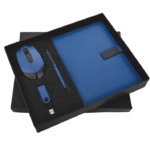 Blue 4in1 Combo Gift Set 32 GB Pen Drive, Wireless Mouse, Notebook Diary, & Pen - For Employee Joining Kit, Corporate, Client or Dealer Gifting BG-JKSR201