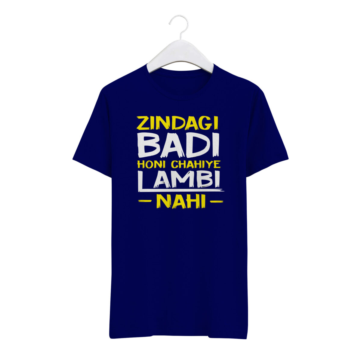 "Zindagi badi honi chahiye lambi nhi" Personalized Round Neck T-Shirt - MGBIO-RN1 (29) - Image 5